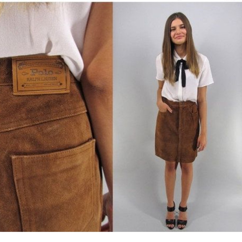 Vintage %100 leather Polo Ralph Lauren Skirt